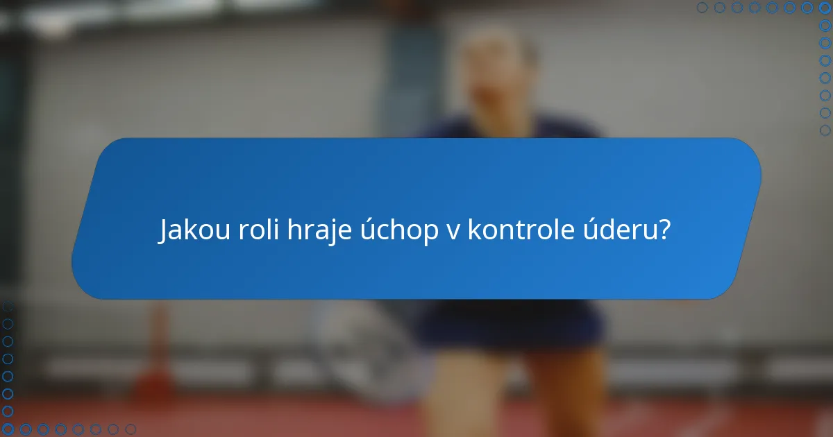 Jakou roli hraje úchop v kontrole úderu?